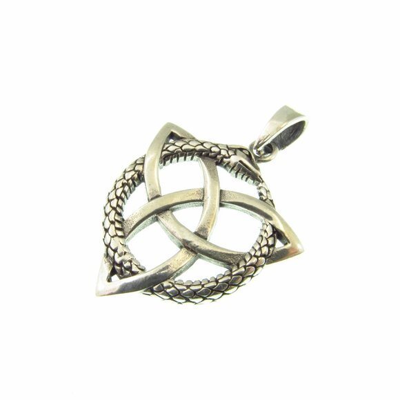 Solid 925 Sterling Silver Viking Ouroboros Snake Pendant - Celtic Infinity Knot - Picture 7 of 9